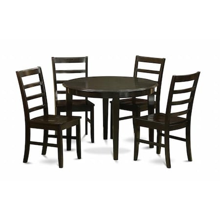 East West Furniture East West Furniture BOPF5-CAP-W 5 Piece Kitchen Table Set-Dining Table and 4 Dinette Chairs BOPF5-CAP-W